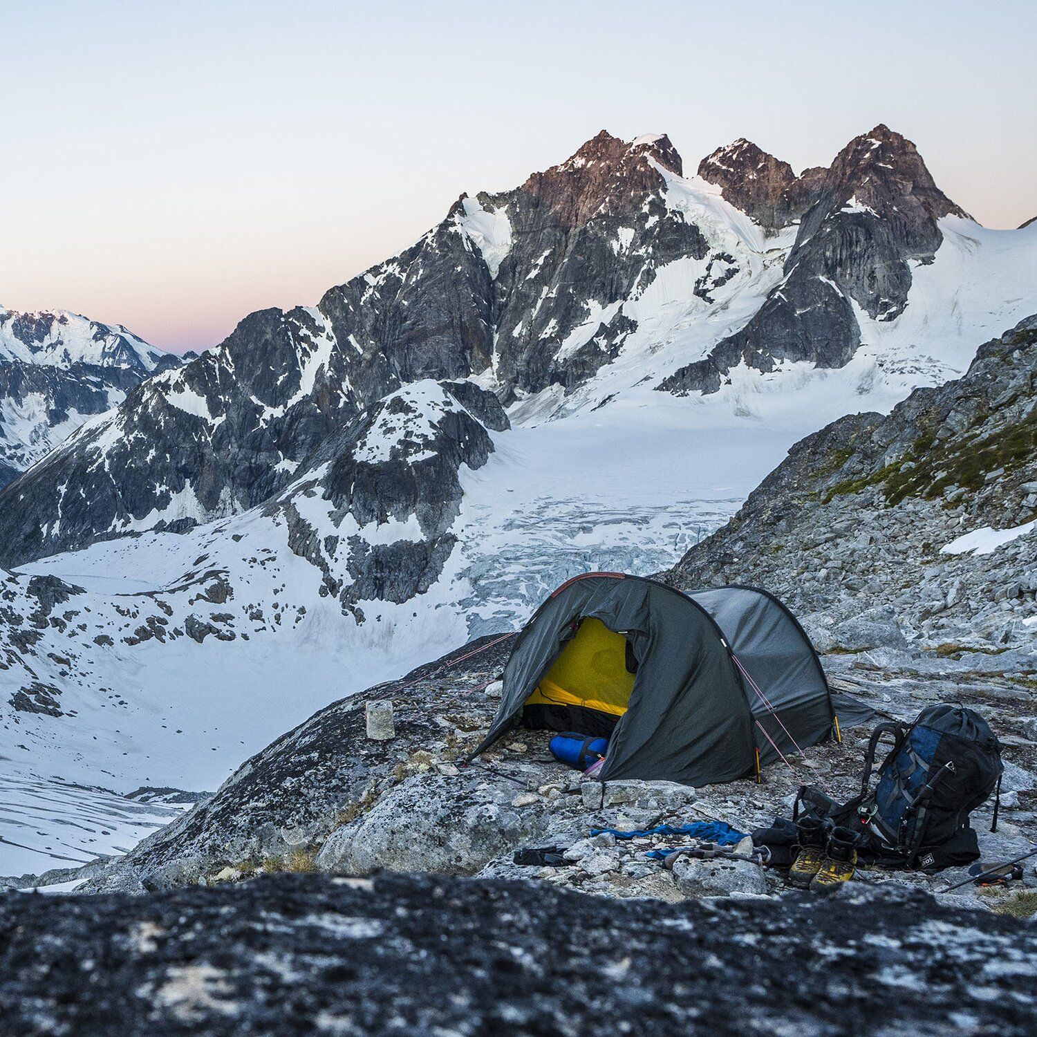 Camped in fog with Big Agnes Copper Spur backpacking tent
