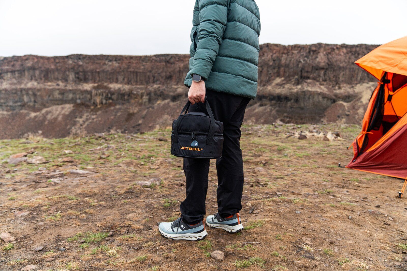 Carrying the Jetboil Genesis Basecamp System camping stove in its bag