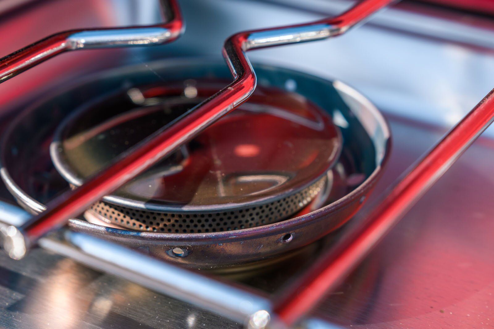 Close up of Camp Chef Everest 2X camping stove burner