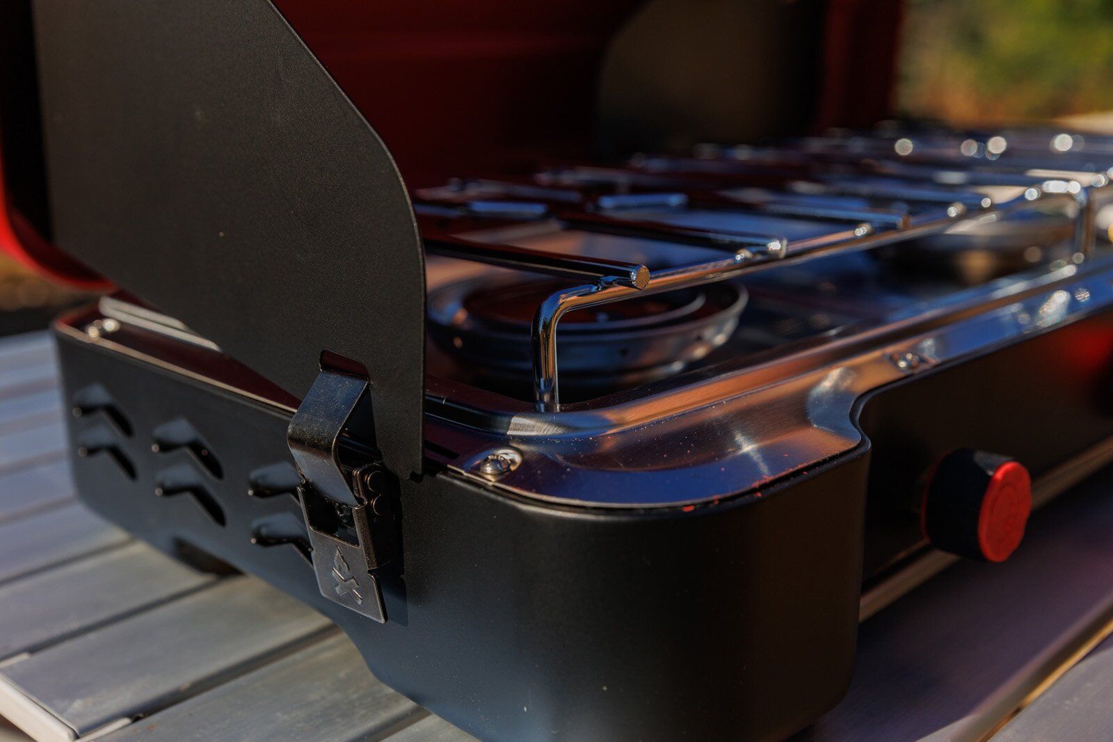 Close-up of Camp Chef Everest 2X camping stove