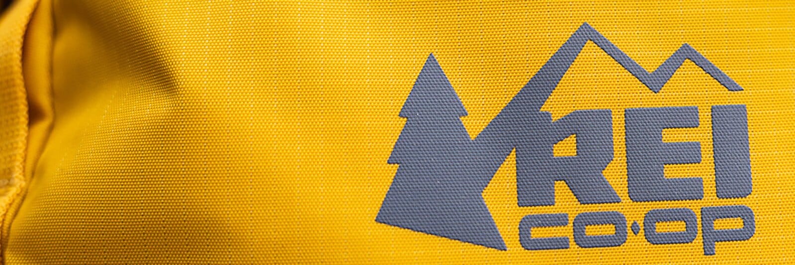 Close-up of REI logo on the REI Co-op Trail 25 hiking daypack