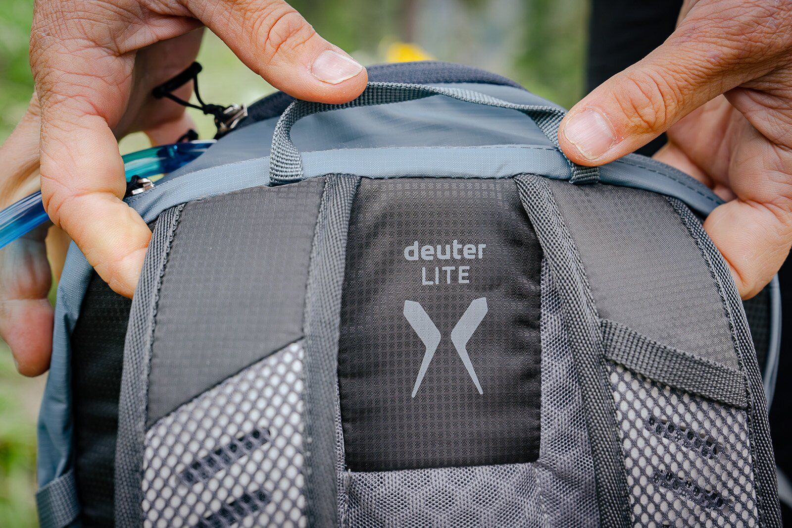 Close-up of shoulder straps on Deuter Speed Lite 21 hiking daypack