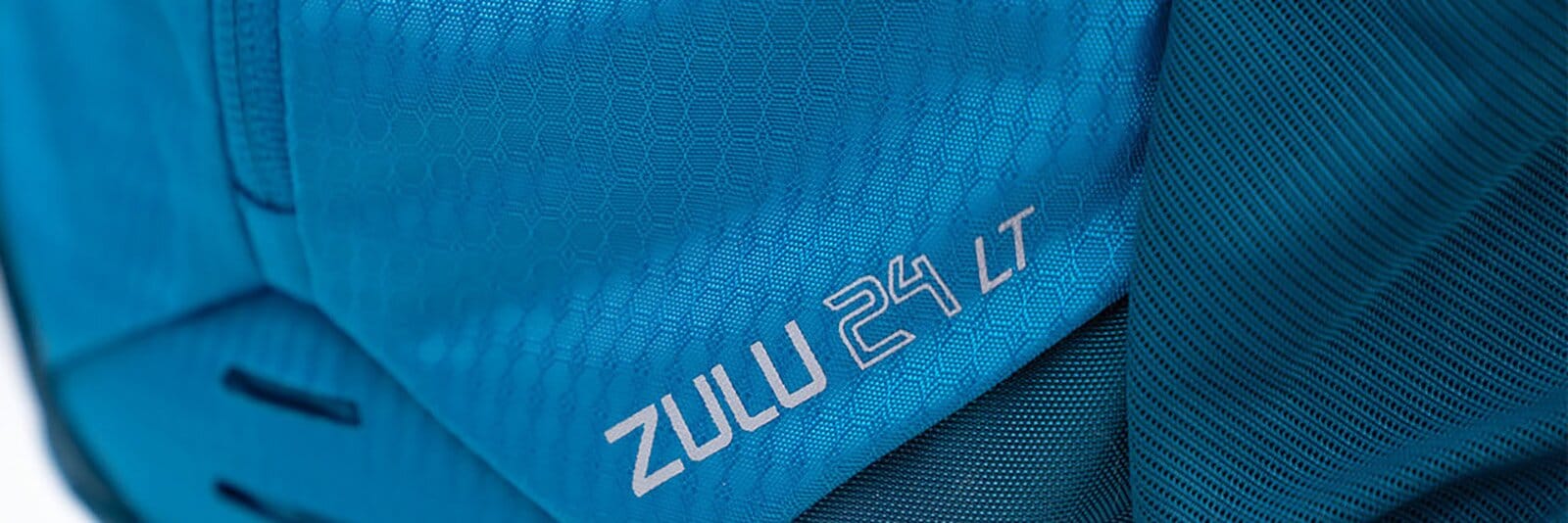 Closeup of Gregory Zulu 24 LT hiking daypack logo