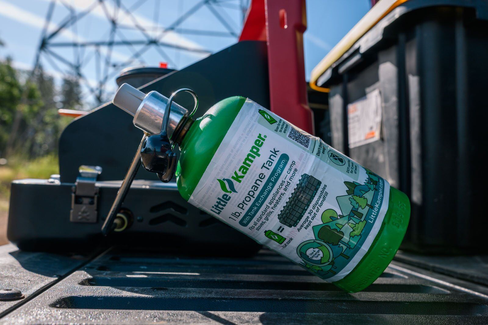 Fuel connection on Camp Chef Everest 2X camping stove