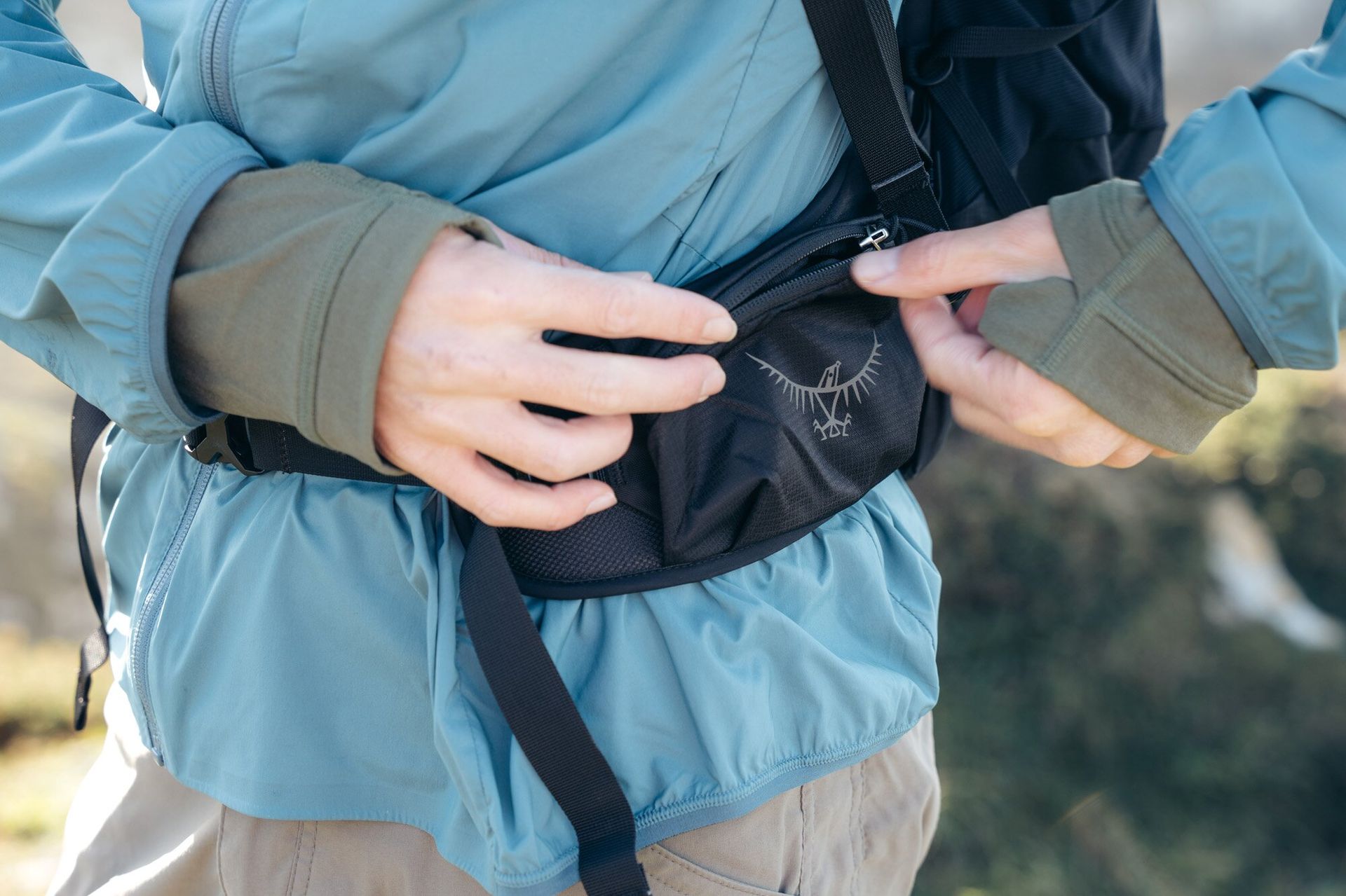 Hip pocket on Osprey Talon 22 hiking daypack