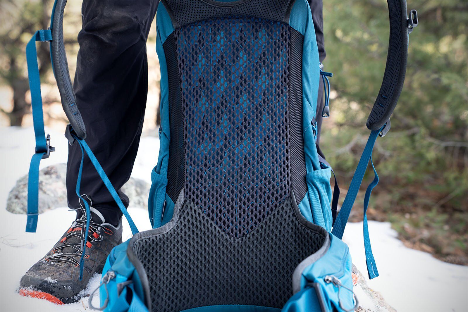 Mesh backpanel of Gregory Zulu 24 LT hiking daypack