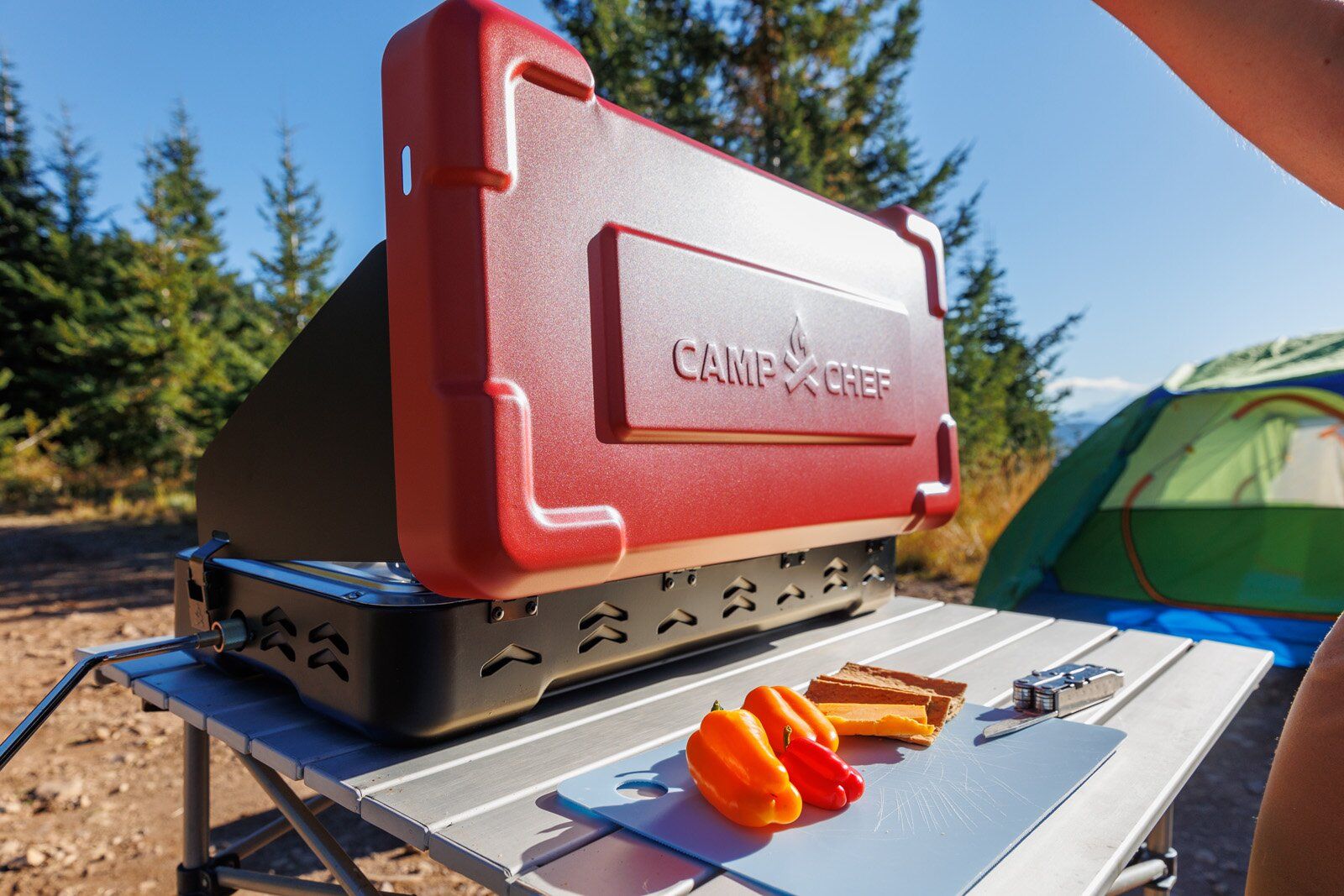 Rear view of the Camp Chef Everest 2X camping stove