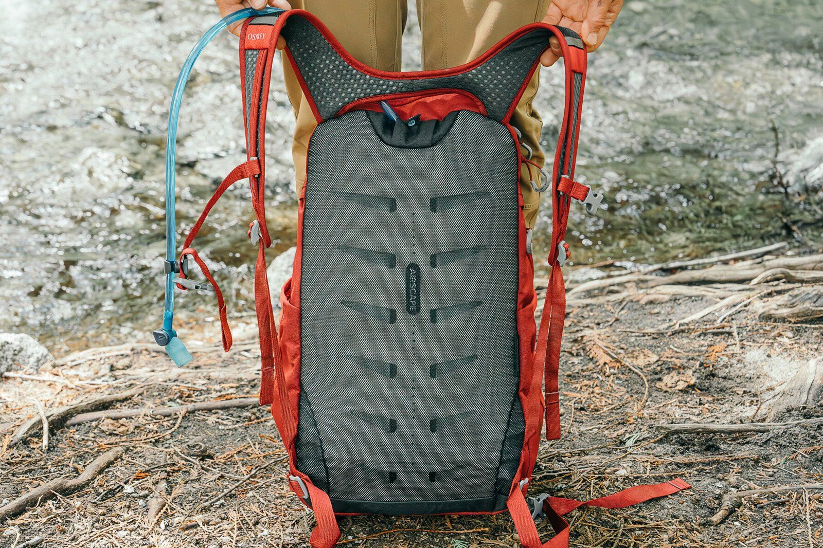 Ventilated back panel and shoulder straps of Osprey Daylite Plus hiking daypack